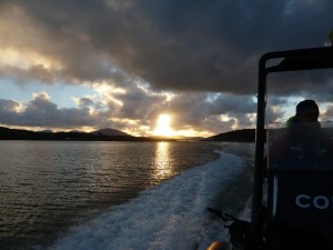 Sunset on the RIB