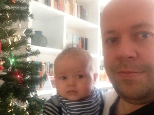 Father and Son on Christmas morning
